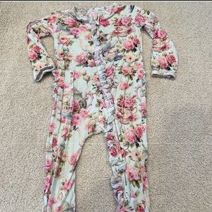 Bums & Roses Floral Kids Footie Pajamas